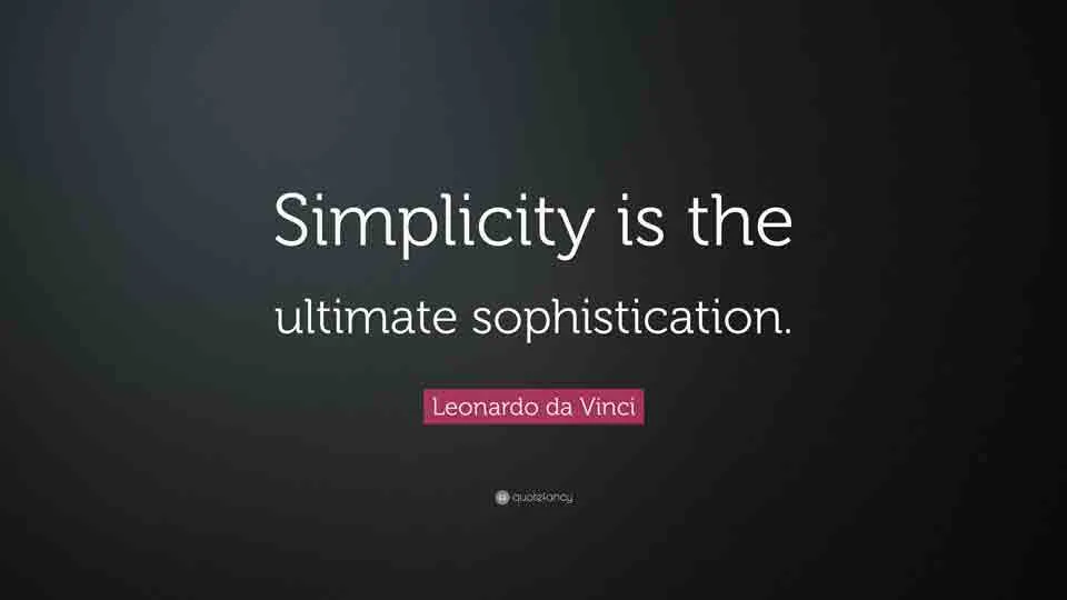 Start simple, stay simple