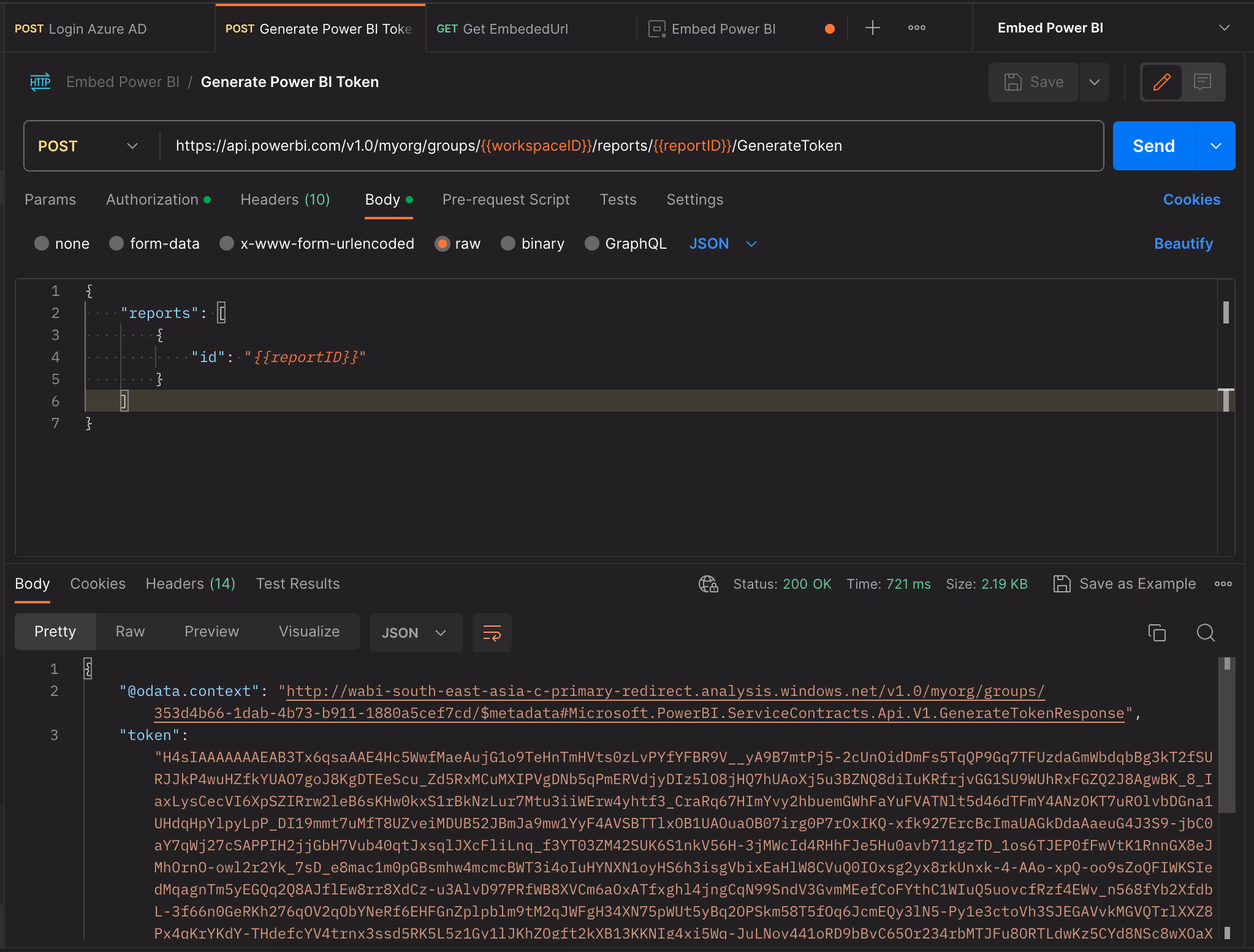 API - Generate token