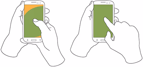 The two methods of cradling a mobile phone