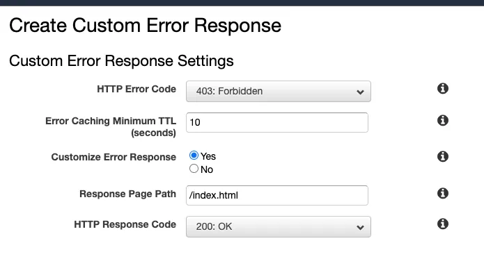 Create custom error response