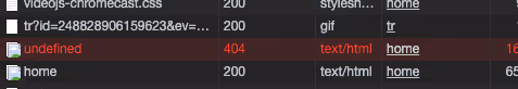 Failed request 404