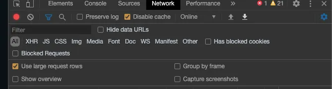 DevTools settings