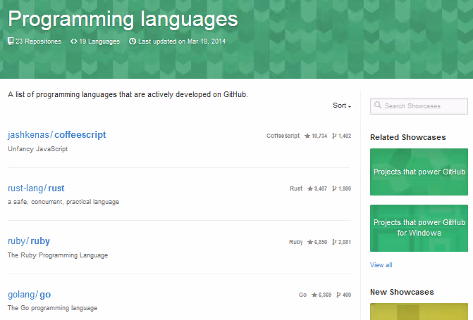 Showcase Programming Languages