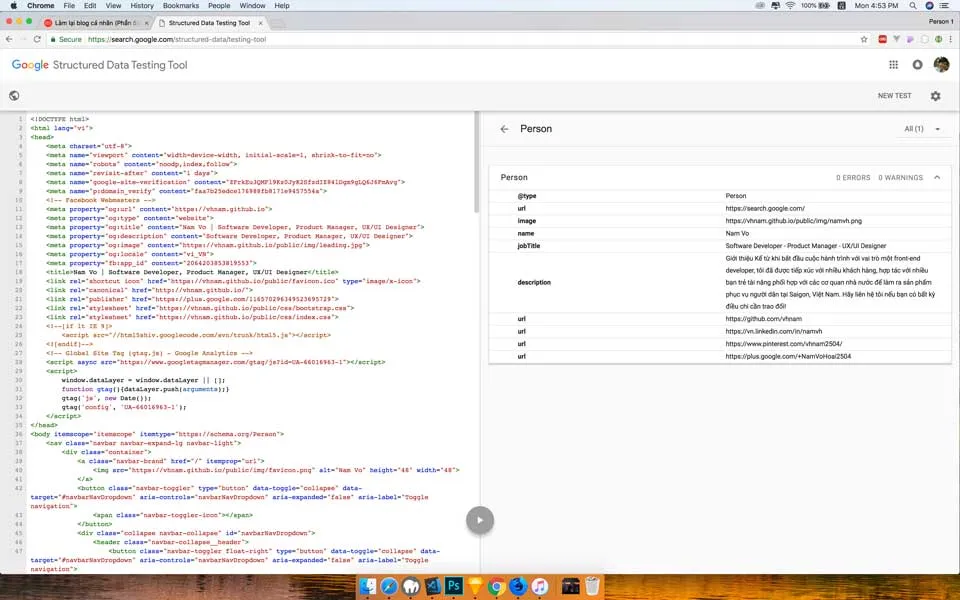 Structured Data Testing Tool